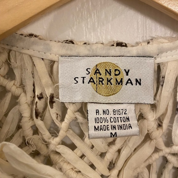 Sandy Starkman Crochet Fringe Beaded Boho Jacket - Picture 8 of 9